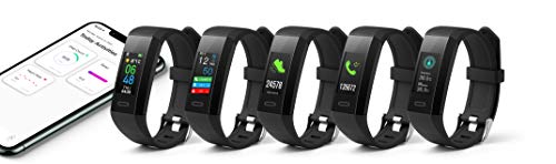 Technaxx Allemagne Bluetooth Fitness Tracker Montre d'exercice Smart Bracelet Tracker D'activité avec Température Fréquence Cardiaque et Moniteur de Sommeil TX-HR7