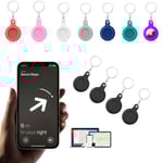 AirTag skal / 4 PACK / nyckelring fodral hitta i Iphone / Ipad - SVART ROSA BLÅ RÖD