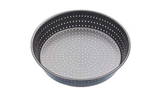 MasterClass KCMCCB15 Crusty Bake 23 cm Deep Perforated Pie Dish with PFOA Non Stick, Robust 1 mm Carbon Steel, 9 Inch Round Tin, Grey