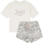 Juicy Couture Tiger shorts-sett i fleece, vanilla ice
