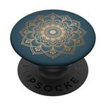 PopSockets Mandala Pacific Blue Color Phone-12 Pro & Pro Max Matte PopSockets PopGrip: Swappable Grip for Phones & Tablets