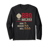 Funny BBQ Meat Cooking Timer Beer Grill Chef Barbecue Long Sleeve T-Shirt