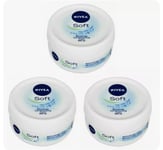 NIVEA SOFT - 3 x 200ml Refreshingly Soft Moisturising Cream