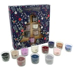 Christmas Advent Yankee Candle Gift Set 12 Scented Wax Votive Tealight Glass Jar