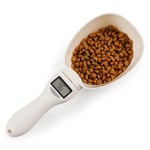 Hotopick Measuring Spoon Cup Digital Scale Multi-Functional Cat Food Dog Food Feeding Bowl Weighing Pet Food Kitchen Electronic Weighing Portable Beige