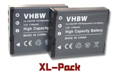 2 x batterie Li-Ion 1100mAh (3.6V) pour appareil photo Casio série Exilim, par ex. EX-H30, EX-ZR100, EX-ZR200, EX-ZR300, etc. Remplace : NP-130.