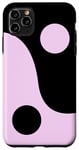 Coque pour iPhone 11 Pro Max Symbole minimaliste abstrait du yin yang rose et noir
