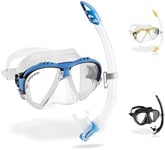 Cressi Adult Matrix & Gamma Mask & Snorkel Set - Clear/Blue