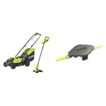 Ryobi 18V ONE+ Cordless Lawnmower and Grass Trimmer Kit (1 x 4.0Ah) & Double Serrated Blades Head for RAC155 Edger Black