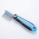 Dog hair brush Pet Hair Brush Blade Needle Remover Rake Comb For Dog Cat Shaggy Hair Fur Professional Grooming Rake Deshedding Tool 18.5X4.5Cm Blue