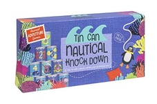 Professor PUZZLE Tin Can Nautical Knock Down - Tin Can Alley Game - Tin Can & Beanbag garden party game for kids.