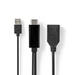 Nedis HDMI™ Adapter | HDMI™ Stik | DisplayPort Han | Nikkelplateret | Lige | PVC | Sort | 1 stk. | Konvolut