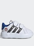 adidas Sportswear Unisex Infant Grand Court Spiderman Trainers - White/Black, White/Black, Size 6 Younger