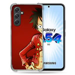 Cokitec Coque Renforcée en Verre Trempé pour Samsung Galaxy A54 5G Manga One Piece Luffy