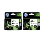 HP 62XL Black+Tri-Colour Ink Cartridge Value Pack for HP ENVY 5540,5542,5640, 7640, HP OfficeJet 200,250, 5740 Printer