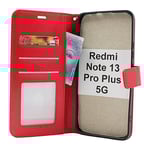 Crazy Horse Wallet Xiaomi Redmi Note 13 Pro+ 5G (Röd)