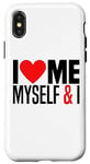 iPhone X/XS I Love Me Myself And I - Funny I Red Heart Me Myself And I Case