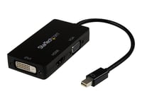 StarTech.com Adaptateur Mini DisplayPort 3 en 1 - 1080p - Répartiteur Mini DP / Thunderbolt vers HDMI / VGA / DVI pour Votre Moniteur (MDP2VGDVHD) - Adaptateur vidéo - Mini DisplayPort mâle pour...