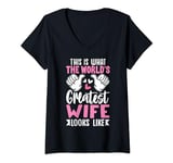 Womens This Is What World’s Greatest Wife Looks Like Mother’s Day V-Neck T-Shirt