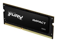Kingston FURY Impact - DDR3L - module - 8 Go - SO DIMM 204 broches - 1866 MHz / PC3L-14900 - CL11 - 1.35 / 1.5 V - mémoire sans tampon - non ECC - noir
