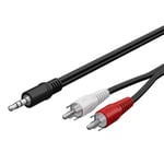 Ljudkabel 3,5 mm till 2x RCA 0,5 m