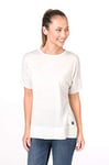 super.natural W Slash Neck T-Shirt en Laine mérinos Femme, Moonlight Melange, XS