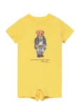 Ralph Lauren Baby Polo Bear Cotton Jersey Shortall Gul