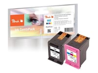 Peach Multi Pack H62 - Pack de 2 - noir, couleur (cyan, magenta, jaune) - compatible - remanufacturé - cartouche d'encre (alternative pour : HP 62) - pour HP ENVY 55XX, 56XX, 76XX; Officejet 200, 250, 57XX, 8040