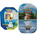 Pokémon TCG: GO Tin - Snorlax (2 Foil Cards & 4 Booster Packs) & TCG: GO Mini Tin - Magikarp (2 Booster Packs & 1 Art Card)