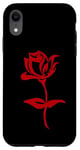 Coque pour iPhone XR Rose rouge dessin minimaliste fleur rose amoureux jardinage