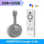 Dongle G 4K TV Stick with Netflix 4K Google Certified 2G32G Amlogic S905Y4 Suppo