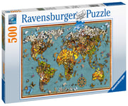 Ravensburger- Puzzle 500 pièces Mappemonde de Papillons Adulte, 4005556150434