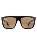 Gucci Square Mens Black Brown Sunglasses - One Size
