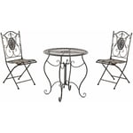 Ensemble de meubles de jardin romantique Table de conception nostalgique et 2 chaises différentes couleurs colore : Bronze