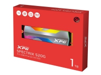 ADATA XPG Spectrix S20G RGB - SSD - 1 TB - inbyggd - M.2 2280 - PCIe 3.0 x4 (NVMe) - 256 bitars AES - integrerad kylfläns