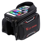 WEST BIKING waterproof bicycle bike mount bag with touch screen view - Red