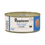 30 % rabatt! 18 x 70 g Applaws våtfoder katt  - I buljong: Tonfiskfilé & krabbor