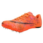 Willsky Men's Track & Field Shoes, Unisex Running Spikes Junior Sprint Spikes Kids Running Training Competition Dedicated Long Jump Shoes,Orange,39