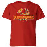 Jurassic Park Logo Tropical Kids' T-Shirt - Red - 3-4 Years - Red