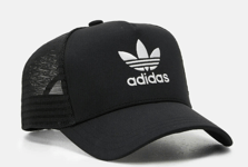 NEW Mens Adidas Black White LOGO  Original Trefoil Mesh Hat Trucker Cap UNISEX