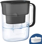Waterdrop Lucid Water Filter Jug with 1×90 Days Filter, 3.5L, Reduces Fluoride, Chlorine and More, NSF Certified, BPA Free, Black (Replacement Filter: WD-PF-01A Plus)