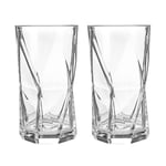 Bormioli Rocco 2x Cassiopea Highball Glasses Sci Fi Water Tumblers 480ml Clear