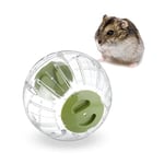 Relaxdays Balle de Hamster, Boule de Course, pour Souris, Chinchilla, Rat, Ø 18,5 cm, Plastique, Transparent/Vert