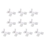 10mm 4P T-shape LED Strip Connector for 5050 RGB 4 Conductor Strip Lights 10Pcs