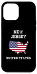 iPhone 12 Pro Max New Jersey USA Vintage USA Flag Map Design Case
