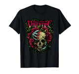 Funny Bullet My Valentine Skull Roses and Red Blood Horror T-Shirt
