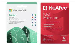 Microsoft / McAfee 365 Family 6 People & 1Y, 5 D - Key Card