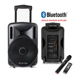 Portable PA System Active Speaker Battery Powered Bluetooth & UHF Microphone 10"