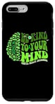 Coque pour iPhone 7 Plus/8 Plus Be kind To Your Mind Green Ribbon Brain Retro Groovy Woman