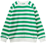 United Colors of Benetton Unisex-Children and Teenager's Jersey G/C M/L 36PLC10DE Sweatshirt, Righe Verde E Bianco 901, 140 cm